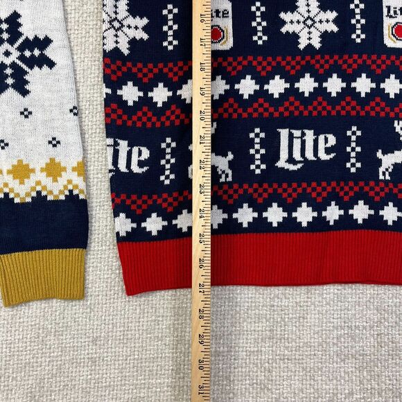 Miller Lite Ugly Christmas Sweater Men's Small Snow Globe Holiday Beer All Over - Picture 6 of 7